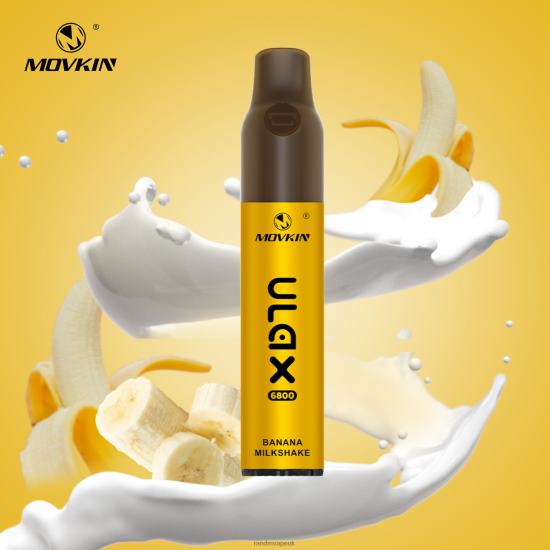RandM Movkin Ulax 6800 (Ceramic Coil) Rechargeable Disposable Vape Pod Device Banana Milkshake 642PN65 RandM Wholesale UK
