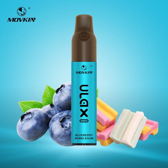 RandM Movkin Ulax 6800 (Ceramic Coil) Rechargeable Disposable Vape Pod Device Blueberry Bubblegum 642PN67 R and M Vape UK