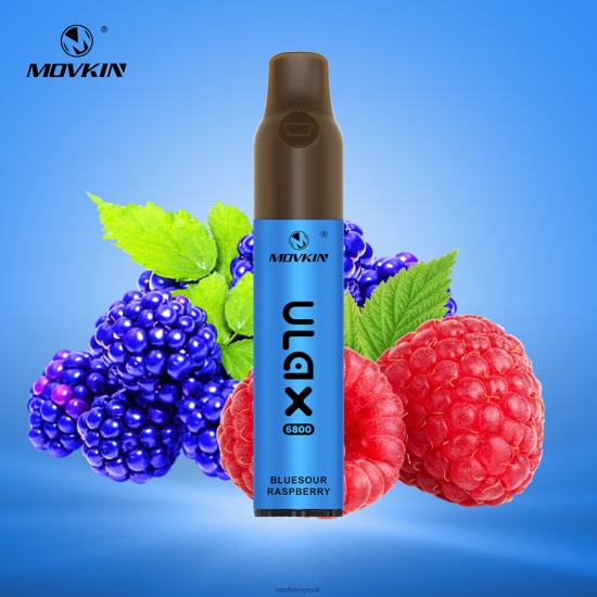 RandM Movkin Ulax 6800 (Ceramic Coil) Rechargeable Disposable Vape Pod Device Bluesour Raspberry 642PN68 R and M Vape Wholesale UK