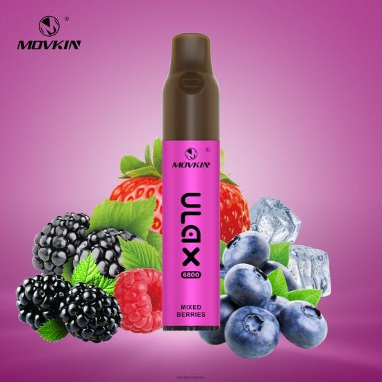 RandM Movkin Ulax 6800 (Ceramic Coil) Rechargeable Disposable Vape Pod Device Mixed Berries 642PN64 RandM Vape Nicotine
