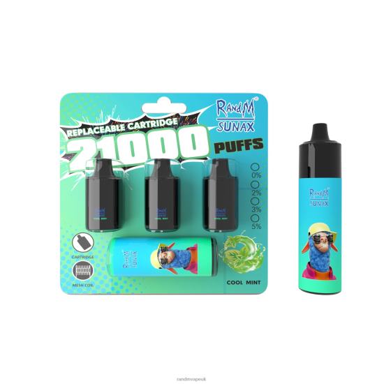 RandM Sunax 21000 Airflow Control Pod Replaceable Vape Device 1Pc Cool Mint 642PN265 RandM Wholesale UK