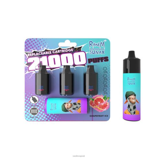 RandM Sunax 21000 Airflow Control Pod Replaceable Vape Device 1Pc Lush Ice 642PN266 R and M UK