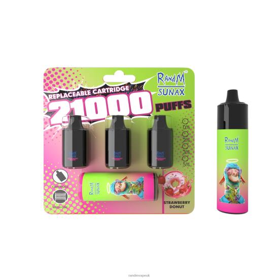 RandM Sunax 21000 Airflow Control Pod Replaceable Vape Device 1Pc Strawberry Donut 642PN267 R and M Vape UK