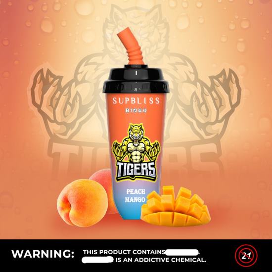 RandM Supbliss Bingo 8000 Vape Pod Device 1Pc Peach Mango 642PN263 RandM Vape Flavours