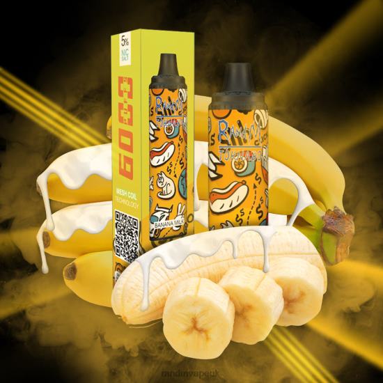 RandM Tornado 6000 Airflow Control Vape Pod Device 1Pc Banana Milk 642PN288 R and M Vape Wholesale UK
