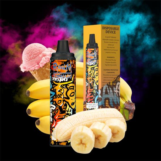 RandM Tornado 6000 Airflow Control Vape Pod Device 1Pc Banana Vanilla Ice Cream 642PN297 R and M Vape UK