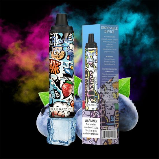 RandM Tornado 6000 Airflow Control Vape Pod Device 1Pc Blue Razz Ice 642PN293 RandM Vape Flavours