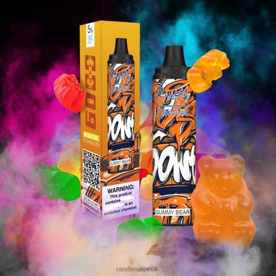 RandM Tornado 6000 Airflow Control Vape Pod Device 1Pc Gummy Bear 642PN281 RandM Vape UK