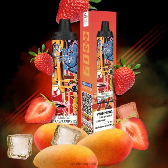RandM Tornado 6000 Airflow Control Vape Pod Device 1Pc Mango Strawberry Ice 642PN289 R and M Sales