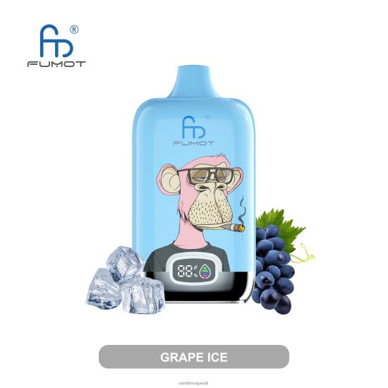 Fumot Original RandM Digital Box 12000 Battery And Liquid Display Vape Device Grape Ice 642PN3 RandM Vape Flavours