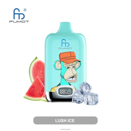 Fumot Original RandM Digital Box 12000 Battery And Liquid Display Vape Device Lush Ice 642PN7 R and M Vape UK