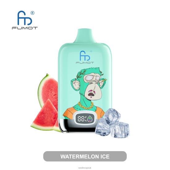 Fumot Original RandM Digital Box 12000 Battery And Liquid Display Vape Device Lush Ice 642PN7 R and M Vape UK
