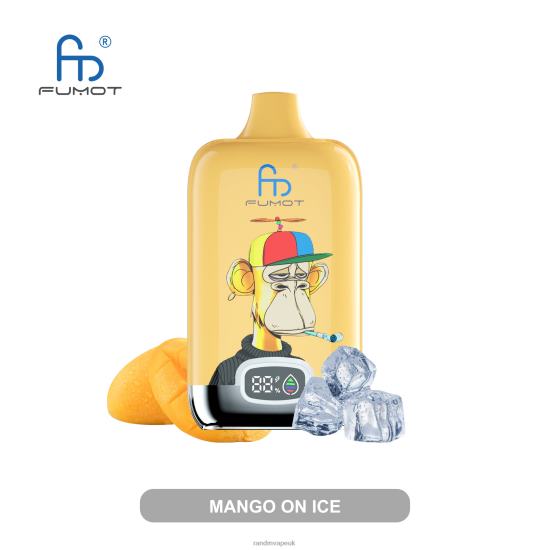 Fumot Original RandM Digital Box 12000 Battery And Liquid Display Vape Device Mango On Ice 642PN12 RandM London