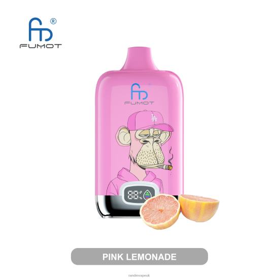 Fumot Original RandM Digital Box 12000 Battery And Liquid Display Vape Device Pink Lemonade 642PN11 RandM Vape UK