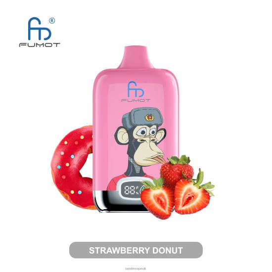 Fumot Original RandM Digital Box 12000 Battery And Liquid Display Vape Device Strawberry Donut 642PN14 RandM Vape Nicotine
