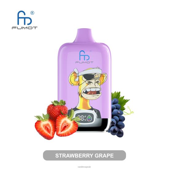 Fumot Original RandM Digital Box 12000 Battery And Liquid Display Vape Device Strawberry Grape 642PN15 RandM Wholesale UK