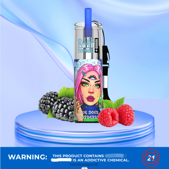 RandM Tornado 10000 Plus Airflow Control Vape Device 1Pc Blue Sour Raspberry 642PN83 RandM Vape Flavours