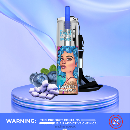 RandM Tornado 10000 Plus Airflow Control Vape Device 1Pc Blueberry Bubblegum 642PN82 RandM London