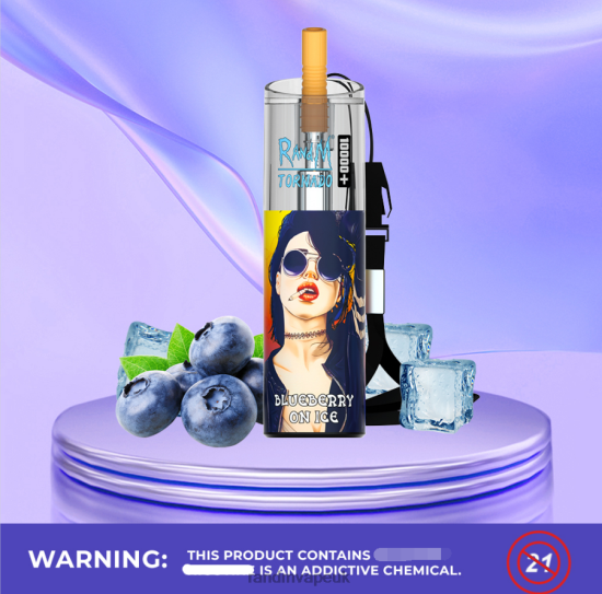 RandM Tornado 10000 Plus Airflow Control Vape Device 1Pc Blueberry On Ice 642PN75 RandM Wholesale UK