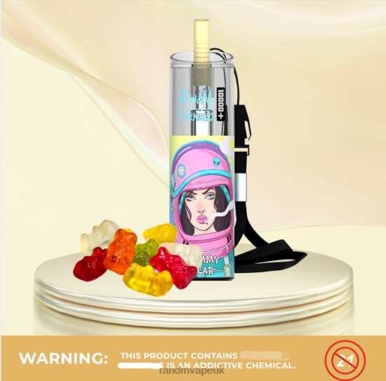 RandM Tornado 10000 Plus Airflow Control Vape Device 1Pc Gummy Bear 642PN74 RandM Vape Nicotine