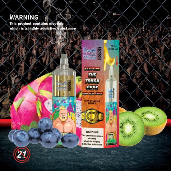 RandM Tornado 10000 Airflow Control Vape Device 1Pc Kiwi Dragon Berry 642PN123 RandM Vape Flavours