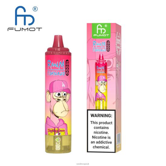 Fumot RandM Tornado 15000 Vape Device With Battery And Ejuice Display Version 1 Blueberry Raspberry 642PN22 RandM London