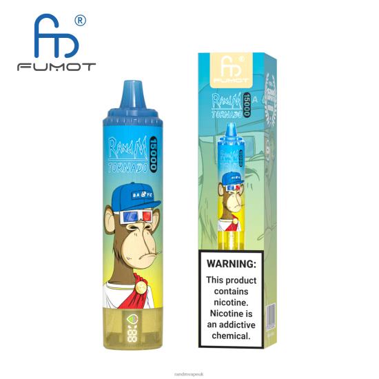 Fumot RandM Tornado 15000 Vape Device With Battery And Ejuice Display Version 1 Blueberry Raspberry 642PN22 RandM London