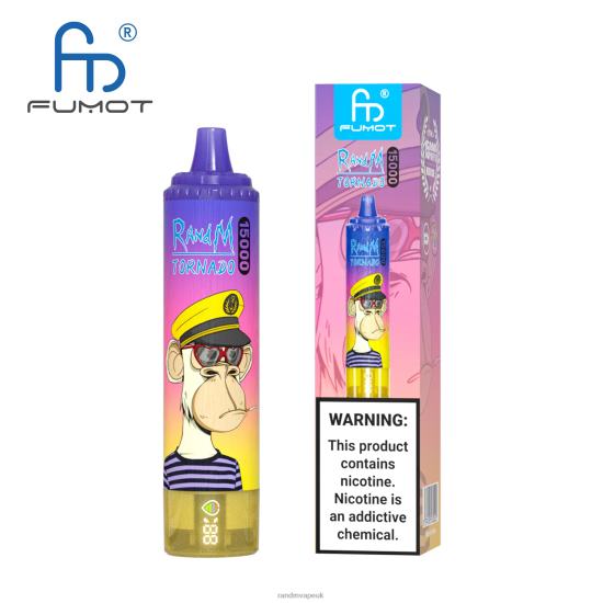 Fumot RandM Tornado 15000 Vape Device With Battery And Ejuice Display Version 1 Blueberry Raspberry 642PN22 RandM London