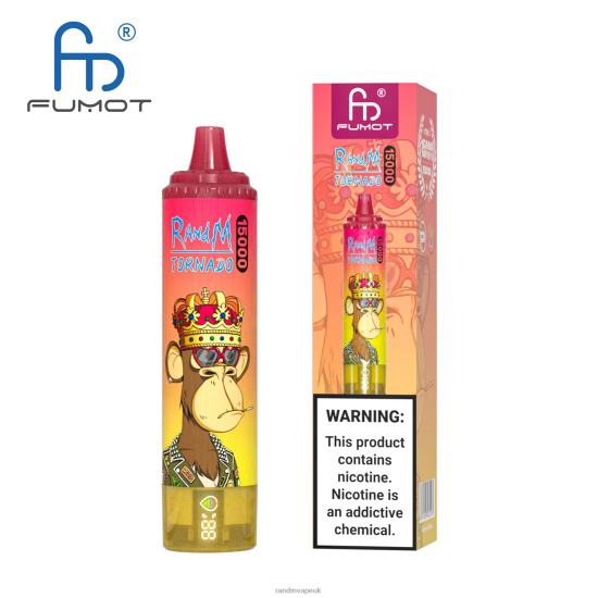 Fumot RandM Tornado 15000 Vape Device With Battery And Ejuice Display Version 1 Blueberry Raspberry 642PN22 RandM London