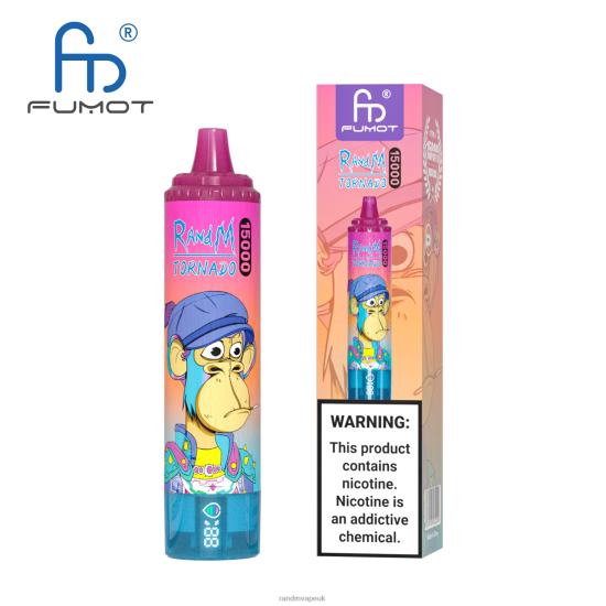 Fumot RandM Tornado 15000 Vape Device With Battery And Ejuice Display Version 1 Blueberry Raspberry 642PN22 RandM London