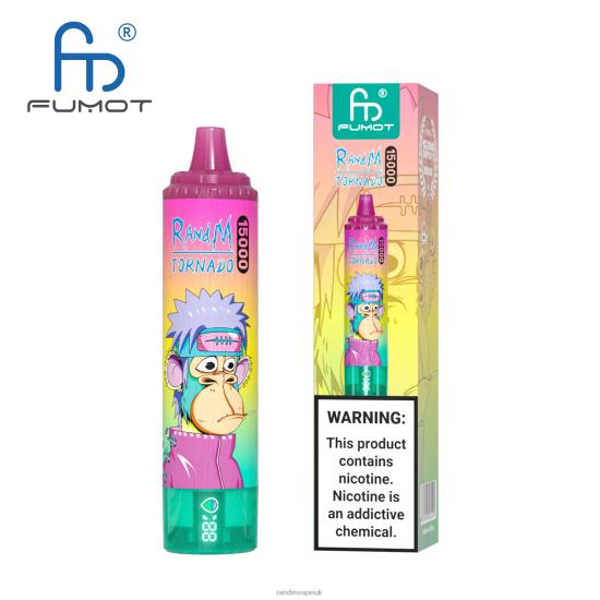 Fumot RandM Tornado 15000 Vape Device With Battery And Ejuice Display Version 1 Blueberry Raspberry 642PN22 RandM London