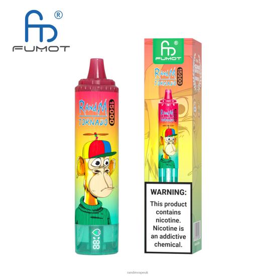 Fumot RandM Tornado 15000 Vape Device With Battery And Ejuice Display Version 1 Blueberry Raspberry 642PN22 RandM London