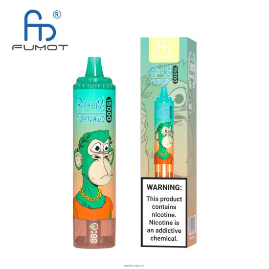 Fumot RandM Tornado 15000 Vape Device With Battery And Ejuice Display Version 1 Blueberry Raspberry 642PN22 RandM London