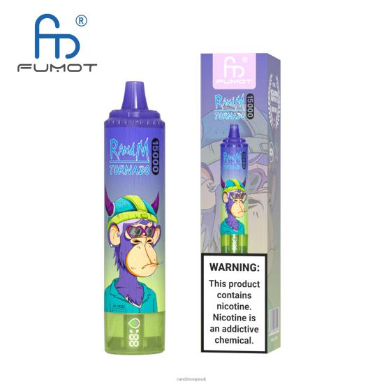 Fumot RandM Tornado 15000 Vape Device With Battery And Ejuice Display Version 1 Blueberry Raspberry 642PN22 RandM London