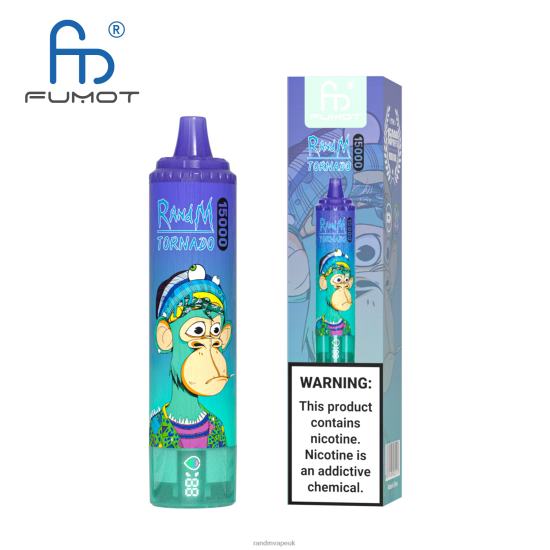 Fumot RandM Tornado 15000 Vape Device With Battery And Ejuice Display Version 1 Blueberry Raspberry 642PN22 RandM London