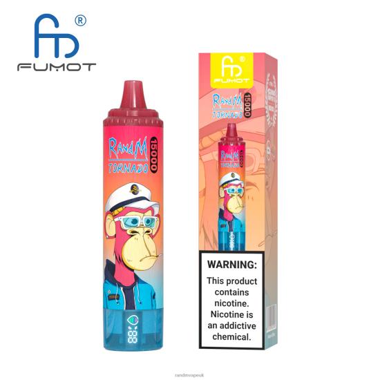 Fumot RandM Tornado 15000 Vape Device With Battery And Ejuice Display Version 1 Blueberry Raspberry 642PN22 RandM London