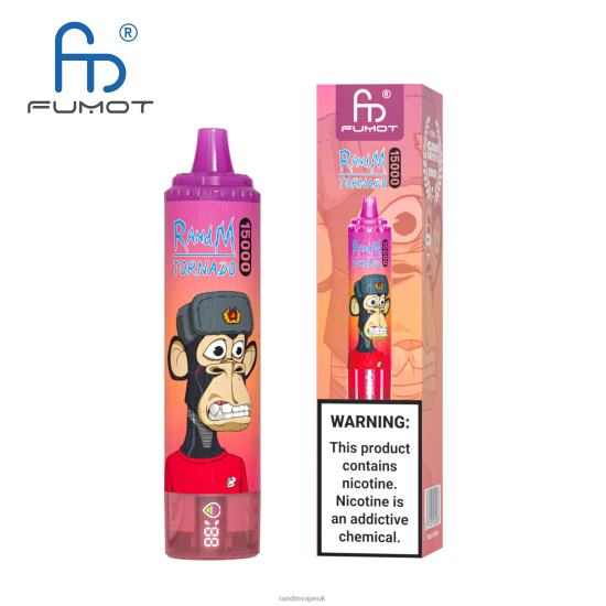 Fumot RandM Tornado 15000 Vape Device With Battery And Ejuice Display Version 1 Blueberry Raspberry 642PN22 RandM London