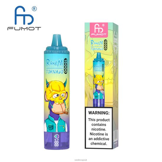Fumot RandM Tornado 15000 Vape Device With Battery And Ejuice Display Version 1 Blueberry Raspberry 642PN22 RandM London