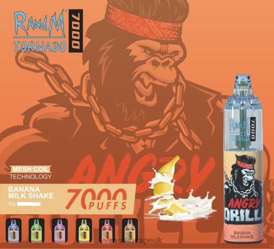 RandM Tornado 7000 Airflow Control Vape Device 1Pc Banana Milkshake 642PN177 R and M Vape UK