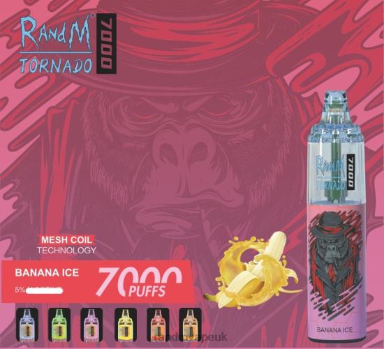 RandM Tornado 7000 Airflow Control Vape Device 1Pc Banana Milkshake 642PN177 R and M Vape UK