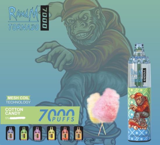 RandM Tornado 7000 Airflow Control Vape Device 1Pc Cotton Candy 642PN181 RandM Vape UK