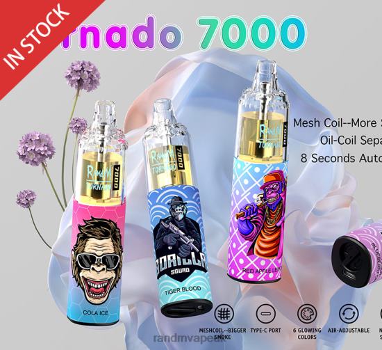 RandM Tornado 7000 Airflow Control Vape Device 1Pc Mixed Berries 642PN176 R and M UK