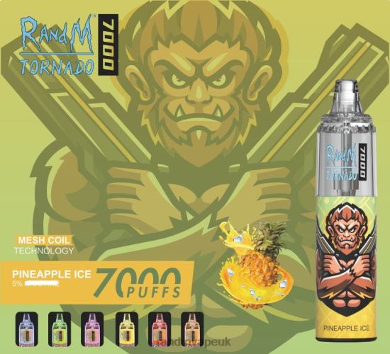 RandM Tornado 7000 Airflow Control Vape Device 1Pc Pineapple Ice 642PN180 RandM Vape Sale