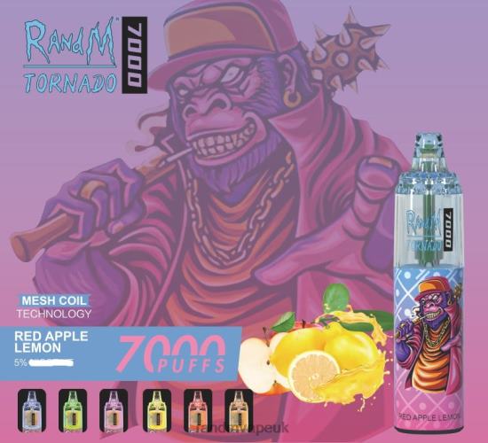 RandM Tornado 7000 Airflow Control Vape Device 1Pc Red Apple Lemon 642PN179 R and M Sales