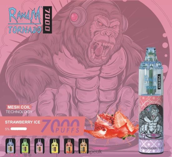 RandM Tornado 7000 Airflow Control Vape Device 1Pc Strawberry Ice 642PN183 RandM Vape Flavours