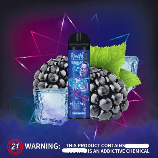 RandM Tornado 8000 Airflow Control Vape Device 1Pc Blue Razz Ice 642PN237 R and M Vape UK