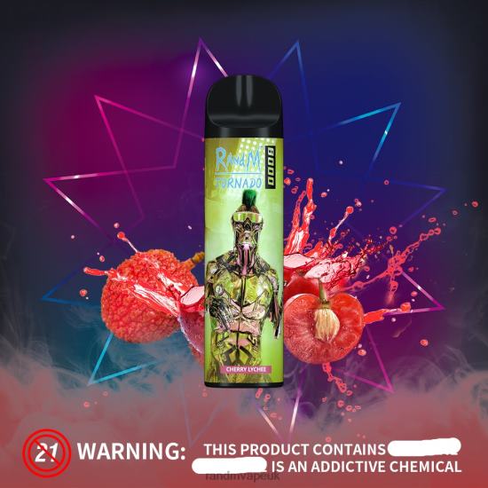RandM Tornado 8000 Airflow Control Vape Device 1Pc Cherry Lychee 642PN253 RandM Vape Flavours