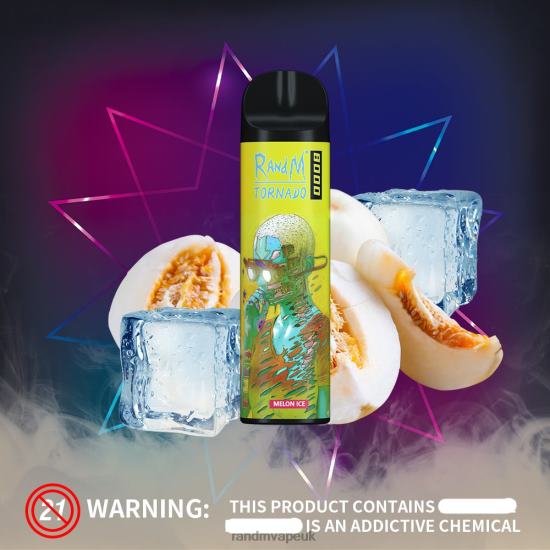 RandM Tornado 8000 Airflow Control Vape Device 1Pc Melon Ice 642PN244 RandM Vape Nicotine