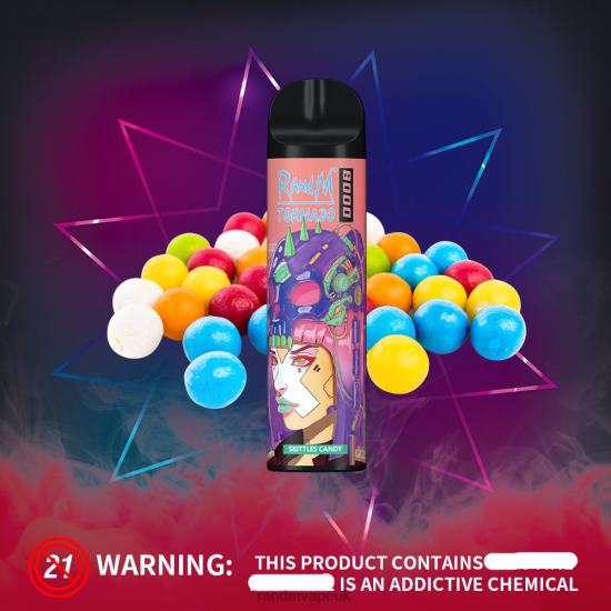 RandM Tornado 8000 Airflow Control Vape Device 1Pc Skittles Candy 642PN242 RandM London