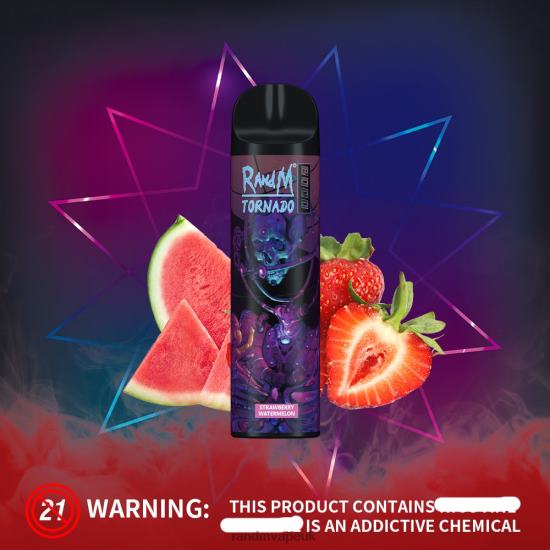 RandM Tornado 8000 Airflow Control Vape Device 1Pc Strawberry Watermelon 642PN238 R and M Vape Wholesale UK